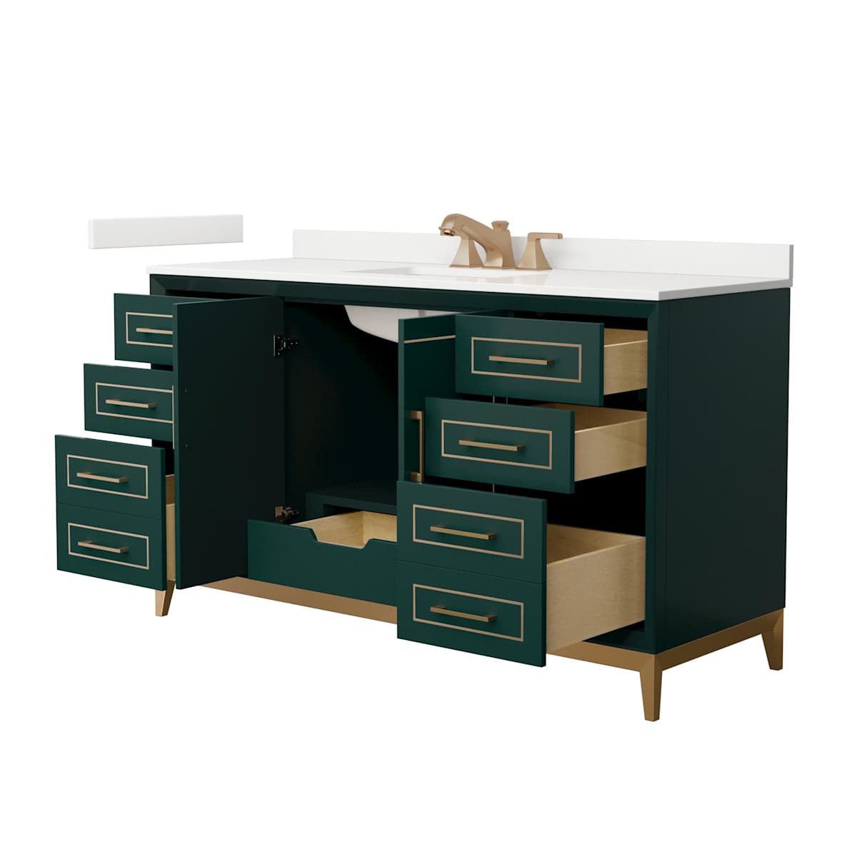 Marlena 60" Free Standing Single Basin Vanity Set with Cabinet and Quartz Vanity Top - image 14