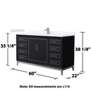 Marlena 60" Free Standing Single Basin Vanity Set with Cabinet and Cultured Marble Vanity Top - image 7