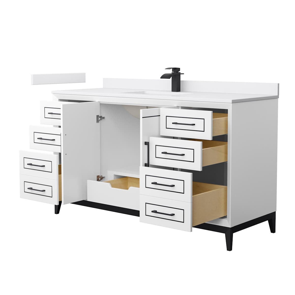 Marlena 60" Free Standing Single Basin Vanity Set with Cabinet and Cultured Marble Vanity Top - image 13