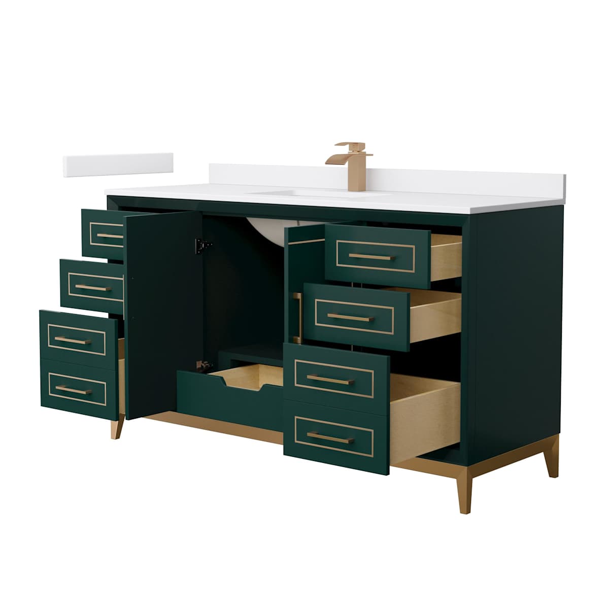 Marlena 60" Free Standing Single Basin Vanity Set with Cabinet and Cultured Marble Vanity Top - image 15
