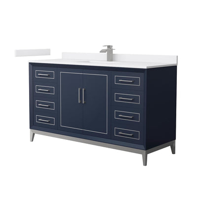Marlena 60" Free Standing Single Basin Vanity Set with Cabinet and Cultured Marble Vanity Top - image 1