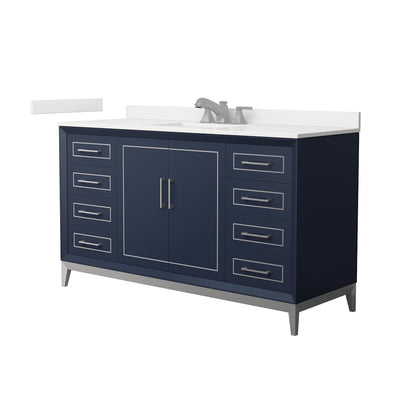 Marlena 60" Free Standing Single Basin Vanity Set with Cabinet and Quartz Vanity Top - image 1