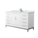 Marlena 60" Free Standing Single Basin Vanity Set with Cabinet and Marble Vanity Top - image 1