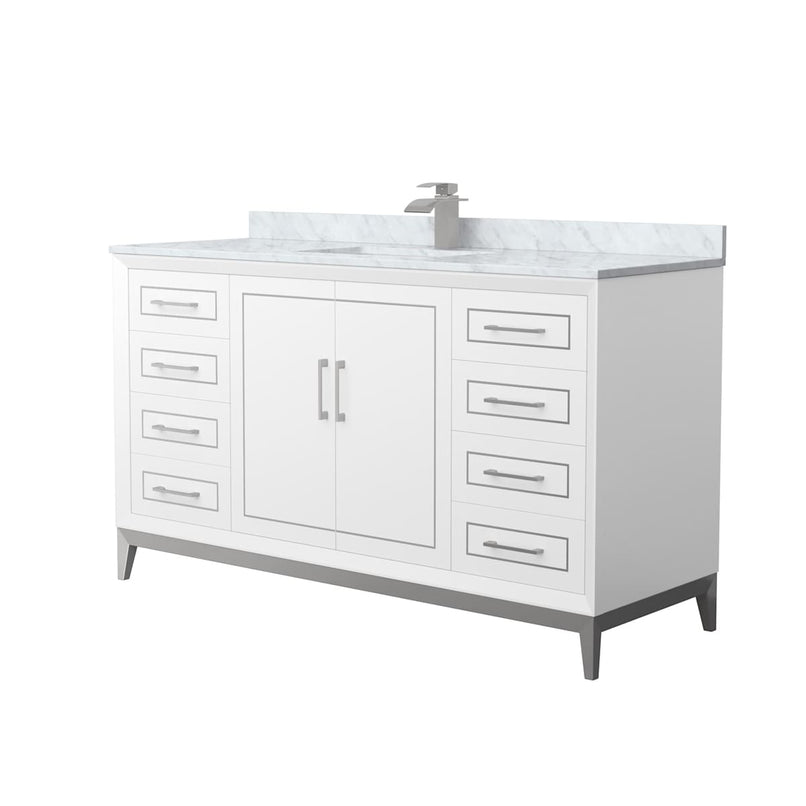 Marlena 60" Free Standing Single Basin Vanity Set with Cabinet and Marble Vanity Top - image 1