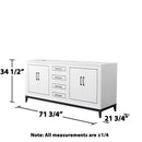 Marlena 72" Double Free Standing Vanity Cabinet Only - Less Vanity Top - image 5