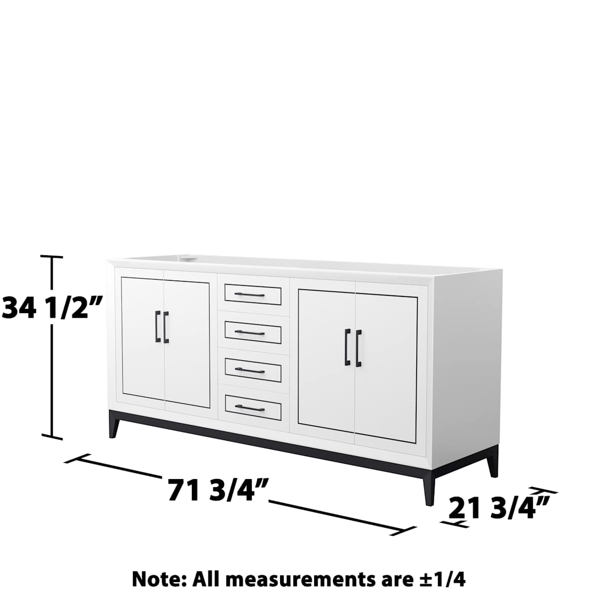 Marlena 72" Double Free Standing Vanity Cabinet Only - Less Vanity Top