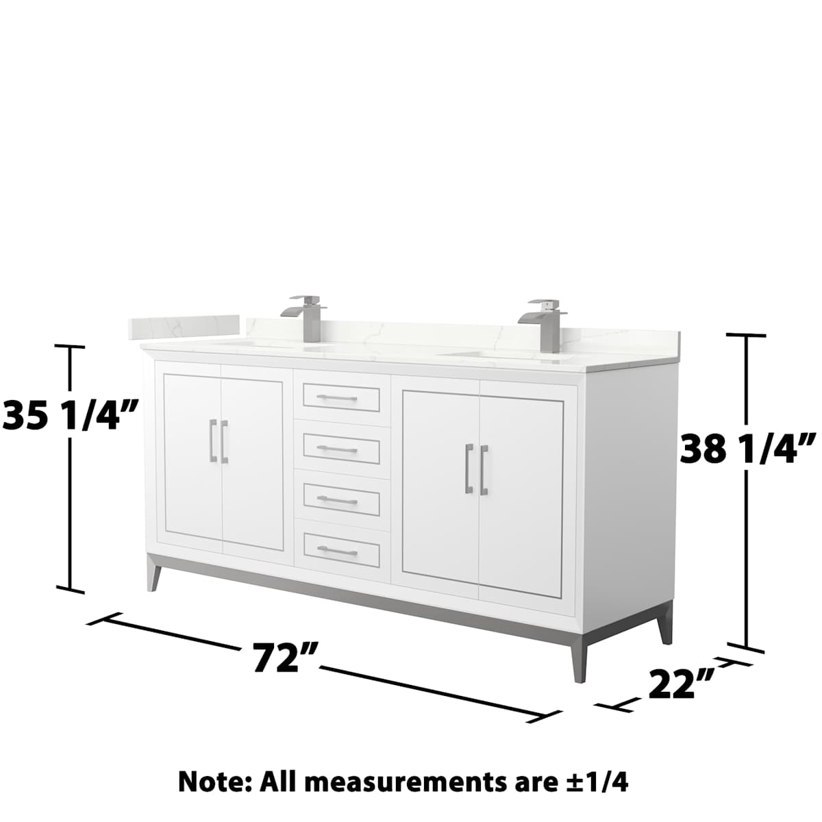 Marlena 72" Free Standing Double Basin Vanity Set with Cabinet and Quartz Vanity Top