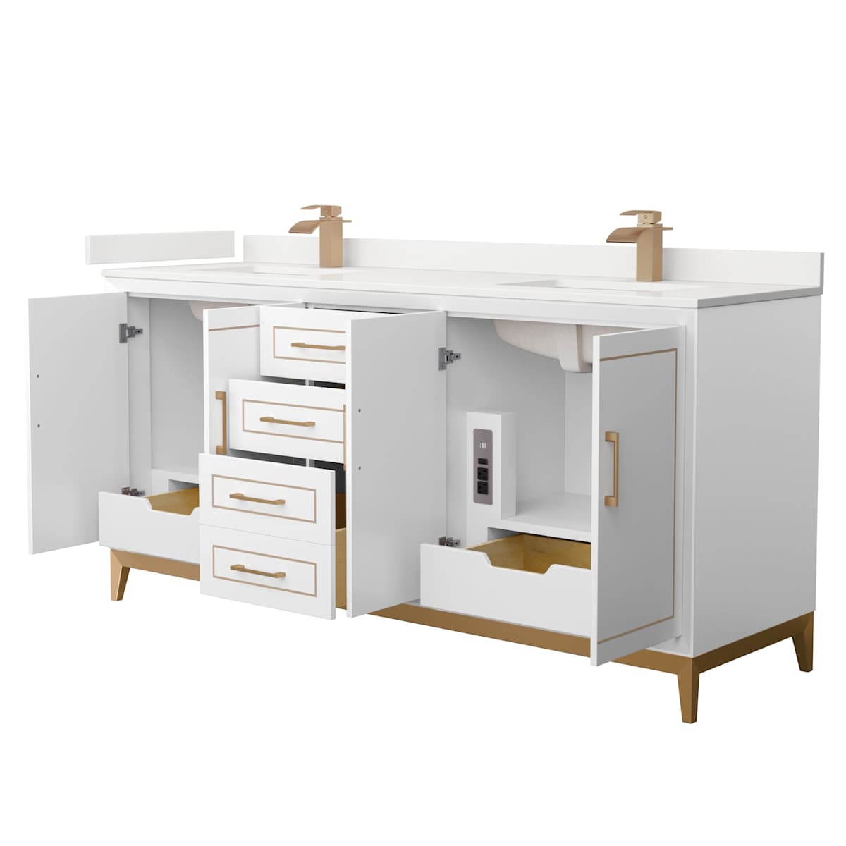 Marlena 72" Free Standing Double Basin Vanity Set with Cabinet and Quartz Vanity Top - image 13