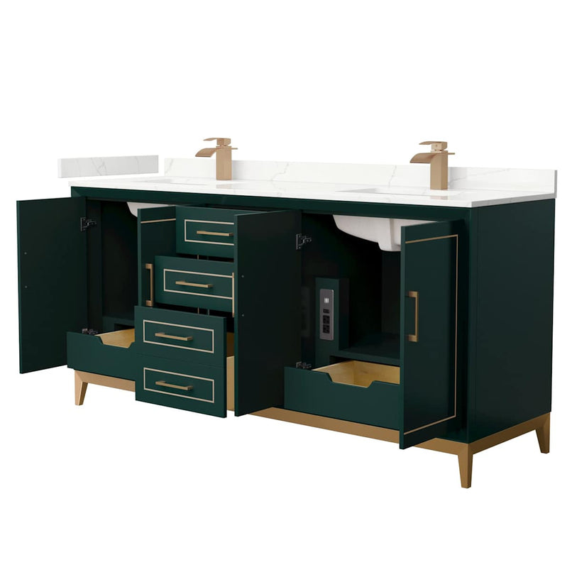 Marlena 72" Free Standing Double Basin Vanity Set with Cabinet and Quartz Vanity Top - image 18