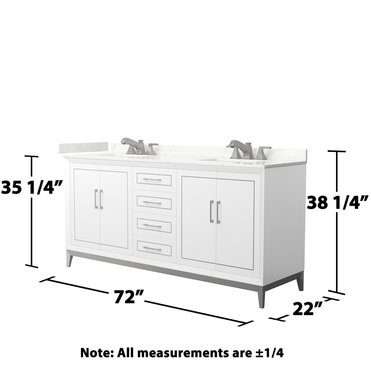 Marlena 72" Free Standing Double Basin Vanity Set with Cabinet and Quartz Vanity Top