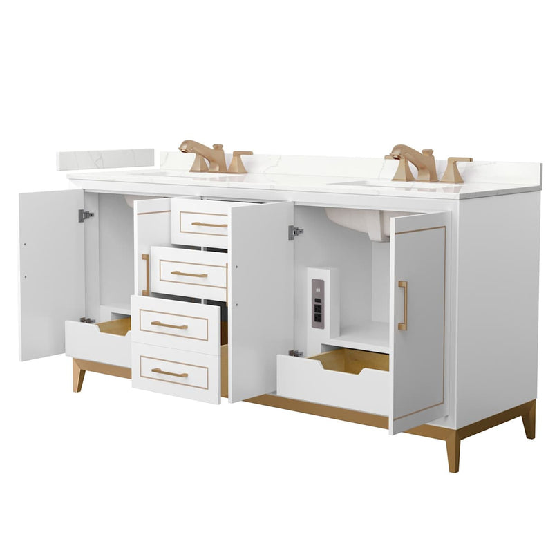 Marlena 72" Free Standing Double Basin Vanity Set with Cabinet and Quartz Vanity Top - image 12