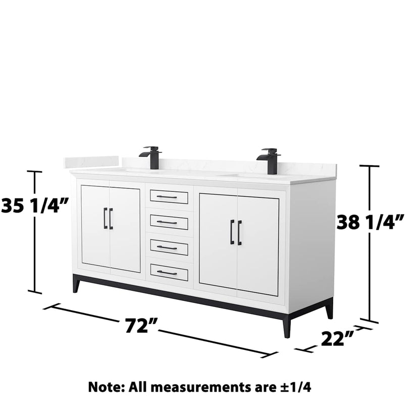 Marlena 72" Free Standing Double Basin Vanity Set with Cabinet and Cultured Marble Vanity Top - image 7