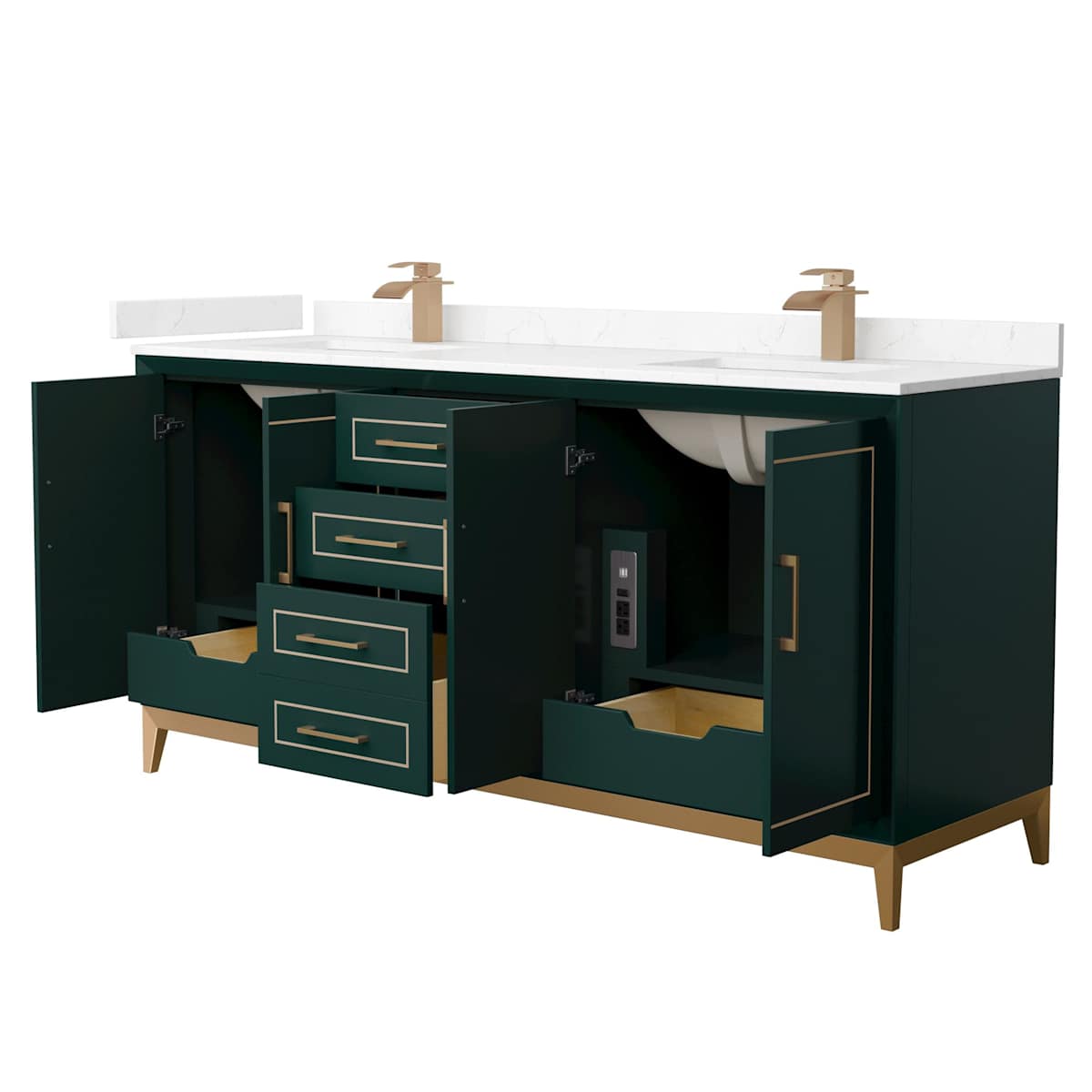 Marlena 72" Free Standing Double Basin Vanity Set with Cabinet and Cultured Marble Vanity Top - image 12