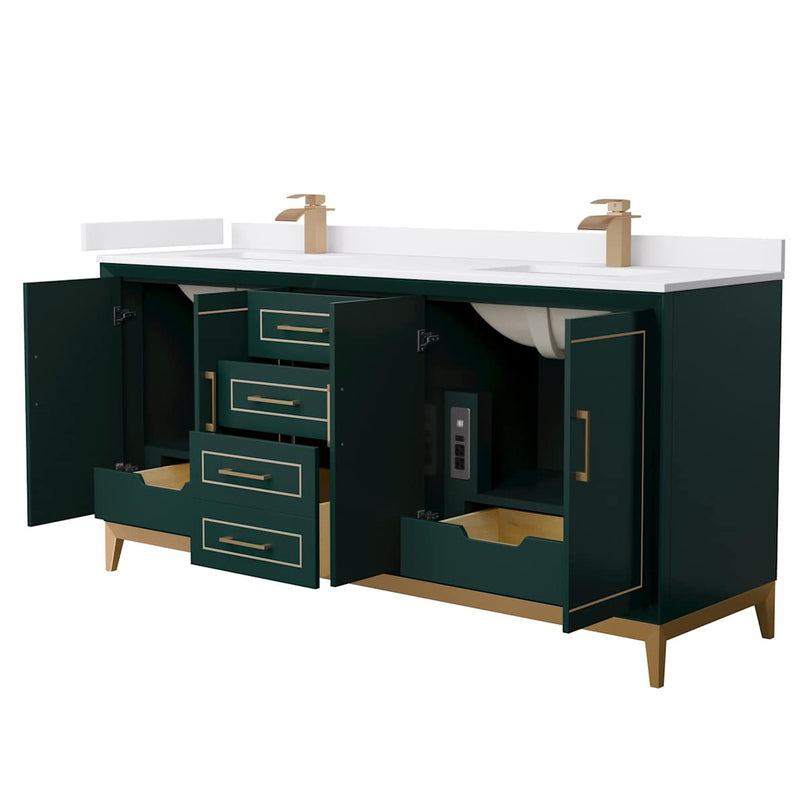 Marlena 72" Free Standing Double Basin Vanity Set with Cabinet and Cultured Marble Vanity Top - image 13