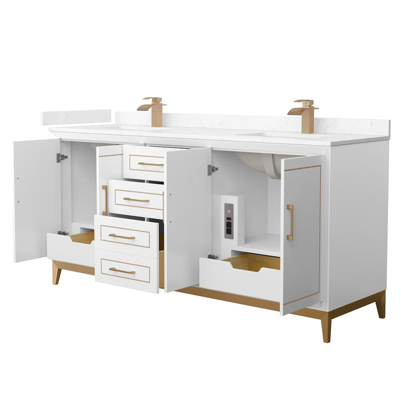 Marlena 72" Free Standing Double Basin Vanity Set with Cabinet and Cultured Marble Vanity Top - image 16