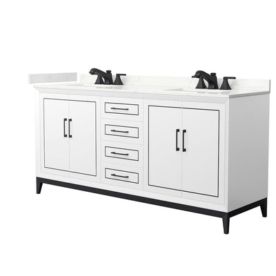 Marlena 72" Free Standing Double Basin Vanity Set with Cabinet and Quartz Vanity Top - image 1