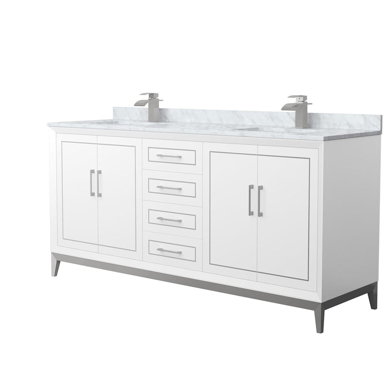 Marlena 72" Free Standing Double Basin Vanity Set with Cabinet and Marble Vanity Top - image 1