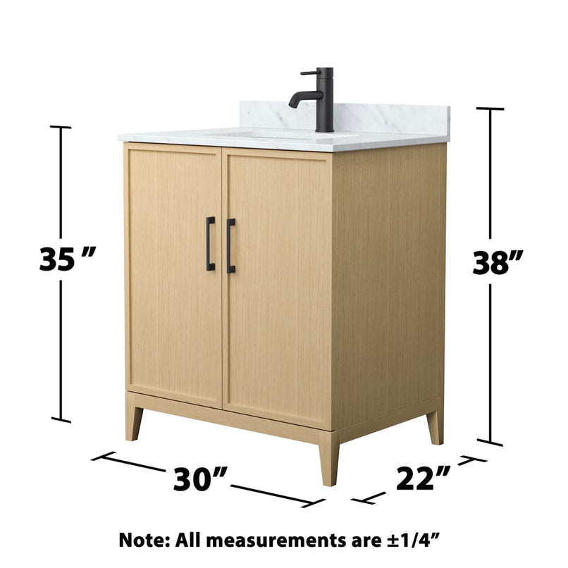 Elan 30" Free Standing Single Basin Vanity Set with Cabinet and Marble Vanity Top - image 4
