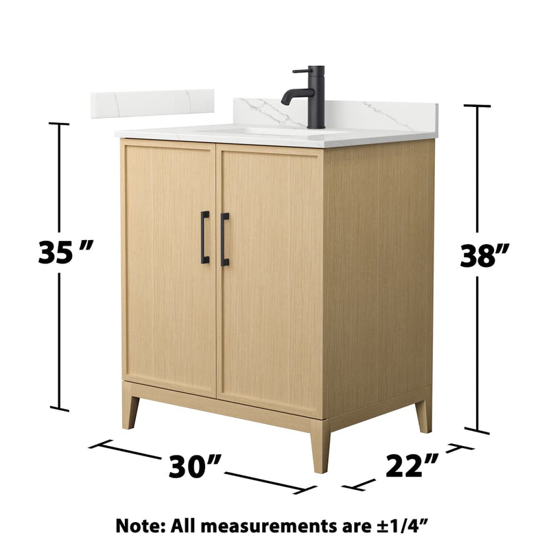 Elan 30" Free Standing Single Basin Vanity Set with Cabinet and Quartz Vanity Top - image 4
