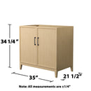Elan 35" Single Free Standing Vanity Cabinet Only - Less Vanity Top - image 3