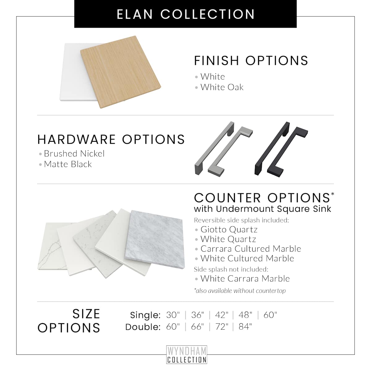 Elan 35" Single Free Standing Vanity Cabinet Only - Less Vanity Top