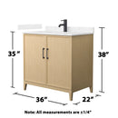 Elan 36" Free Standing Single Basin Vanity Set with Cabinet and Cultured Marble Vanity Top - image 4