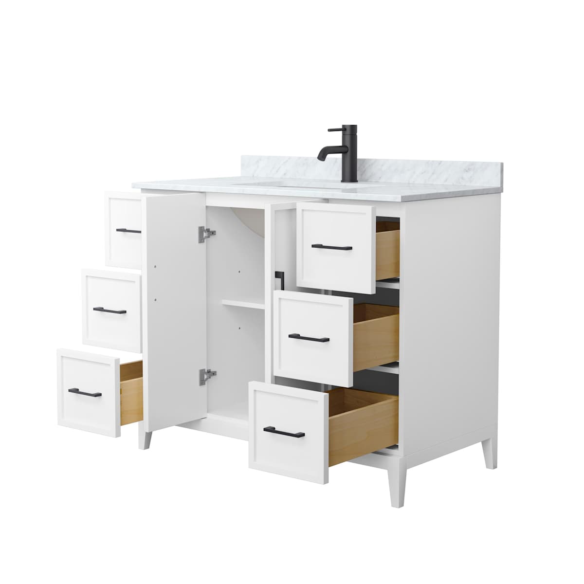 Elan 42" Free Standing Single Basin Vanity Set with Cabinet and Marble Vanity Top