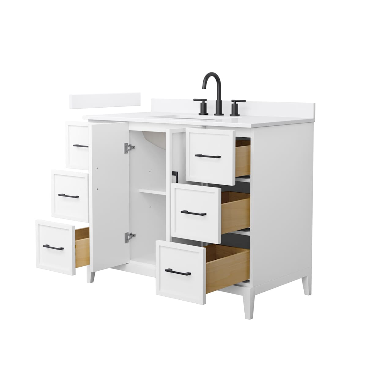 Elan 42" Free Standing Single Basin Vanity Set with Cabinet and Quartz Vanity Top