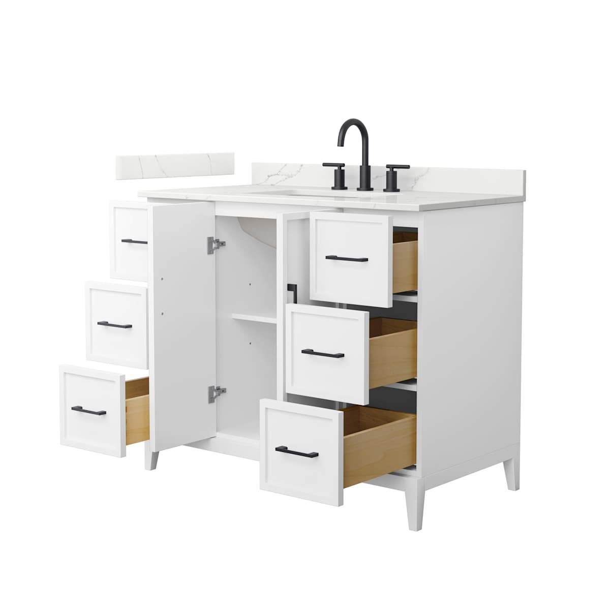 Elan 42" Free Standing Single Basin Vanity Set with Cabinet and Quartz Vanity Top