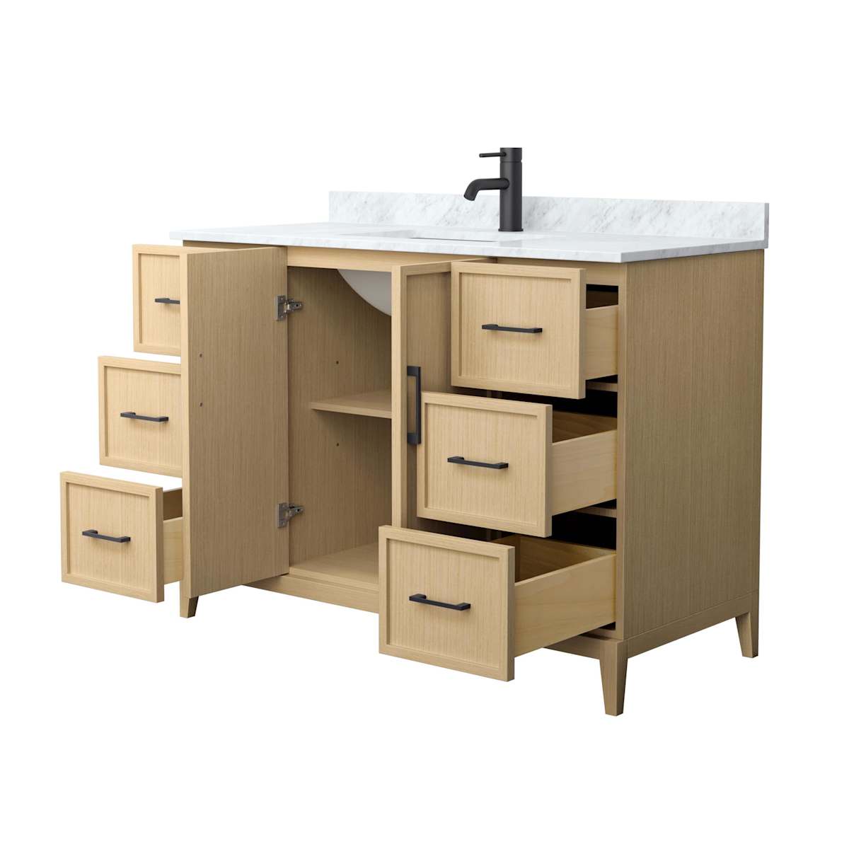 Elan 48" Free Standing Single Basin Vanity Set with Cabinet and Marble Vanity Top
