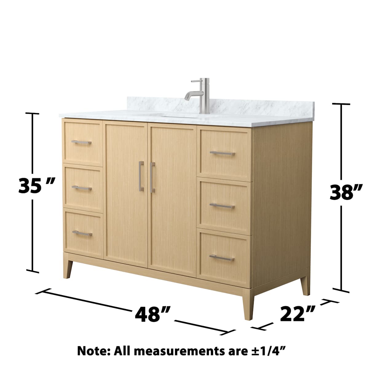 Elan 48" Free Standing Single Basin Vanity Set with Cabinet and Marble Vanity Top