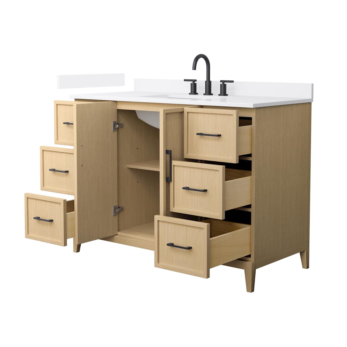 Elan 48" Free Standing Single Basin Vanity Set with Cabinet and Quartz Vanity Top