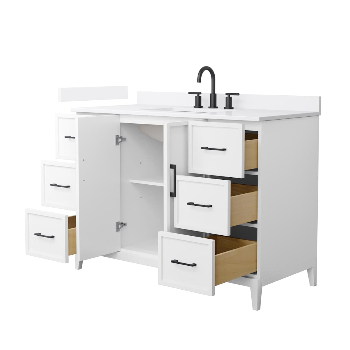 Elan 48" Free Standing Single Basin Vanity Set with Cabinet and Quartz Vanity Top - image 10