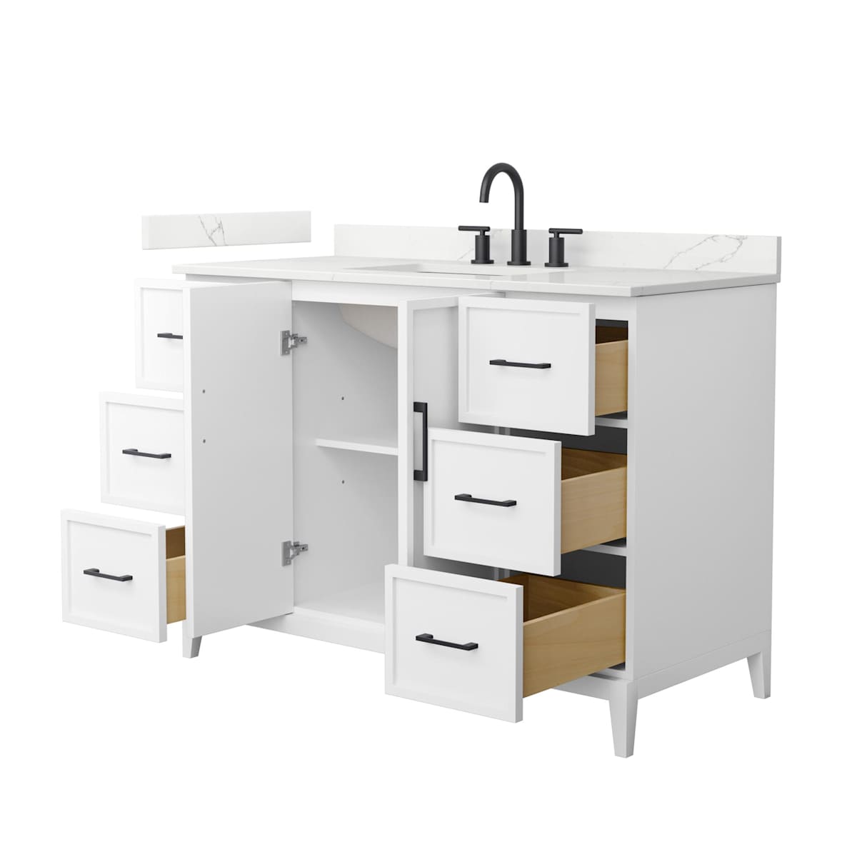 Elan 48" Free Standing Single Basin Vanity Set with Cabinet and Quartz Vanity Top