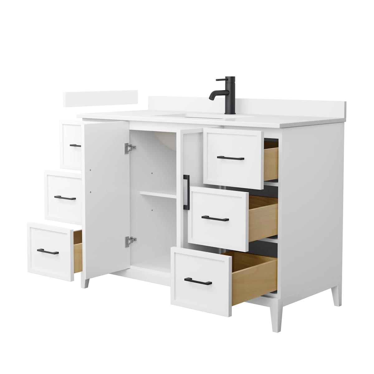 Elan 48" Free Standing Single Basin Vanity Set with Cabinet and Cultured Marble Vanity Top