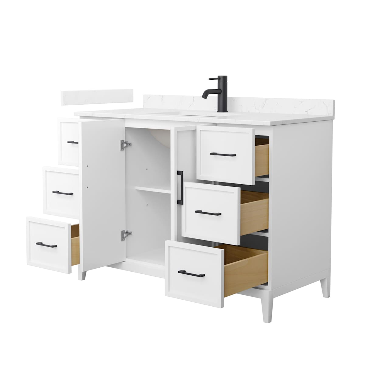 Elan 48" Free Standing Single Basin Vanity Set with Cabinet and Cultured Marble Vanity Top