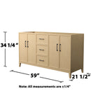 Elan 59" Double Free Standing Vanity Cabinet Only - Less Vanity Top - image 3