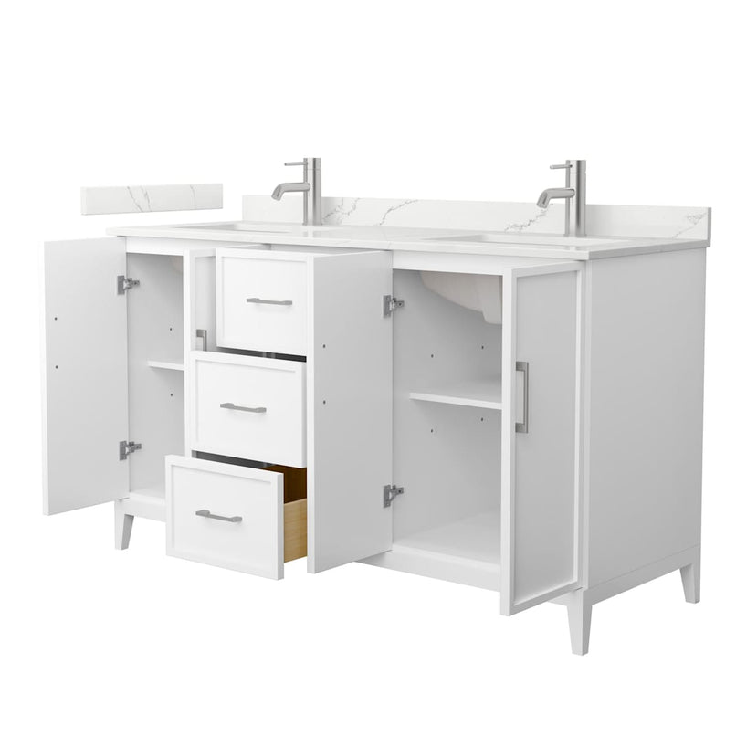 Elan 60" Free Standing Double Basin Vanity Set with Cabinet and Quartz Vanity Top - image 9
