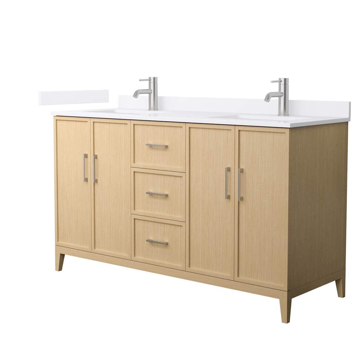 Elan 60" Free Standing Double Basin Vanity Set with Cabinet and Quartz Vanity Top