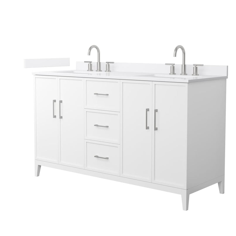 Elan 60" Free Standing Double Basin Vanity Set with Cabinet and Quartz Vanity Top - image 1