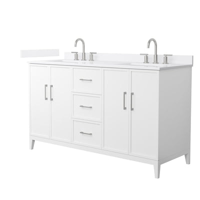 Elan 60" Free Standing Double Basin Vanity Set with Cabinet and Quartz Vanity Top - image 1
