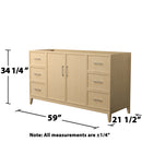 Elan 59" Single Free Standing Vanity Cabinet Only - Less Vanity Top - image 6