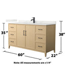 Elan 60" Free Standing Single Basin Vanity Set with Cabinet and Quartz Vanity Top - image 4