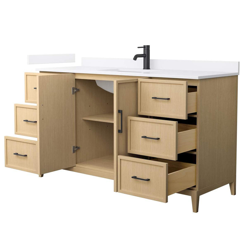 Elan 60" Free Standing Single Basin Vanity Set with Cabinet and Quartz Vanity Top - image 6