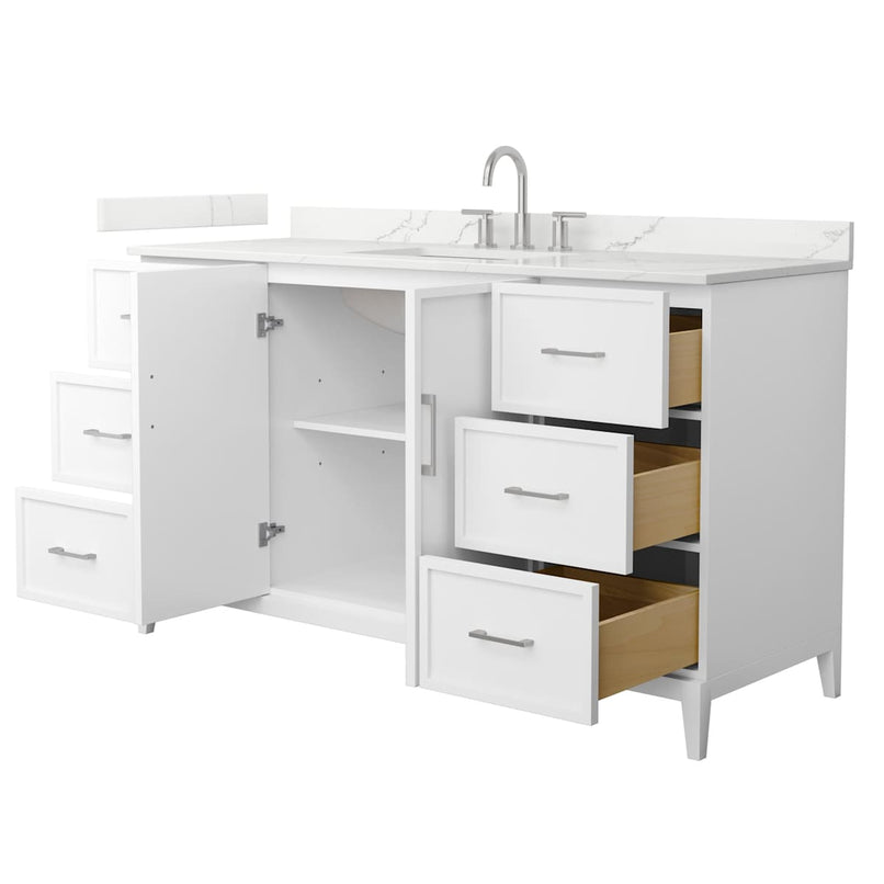 Elan 60" Free Standing Single Basin Vanity Set with Cabinet and Quartz Vanity Top - image 9