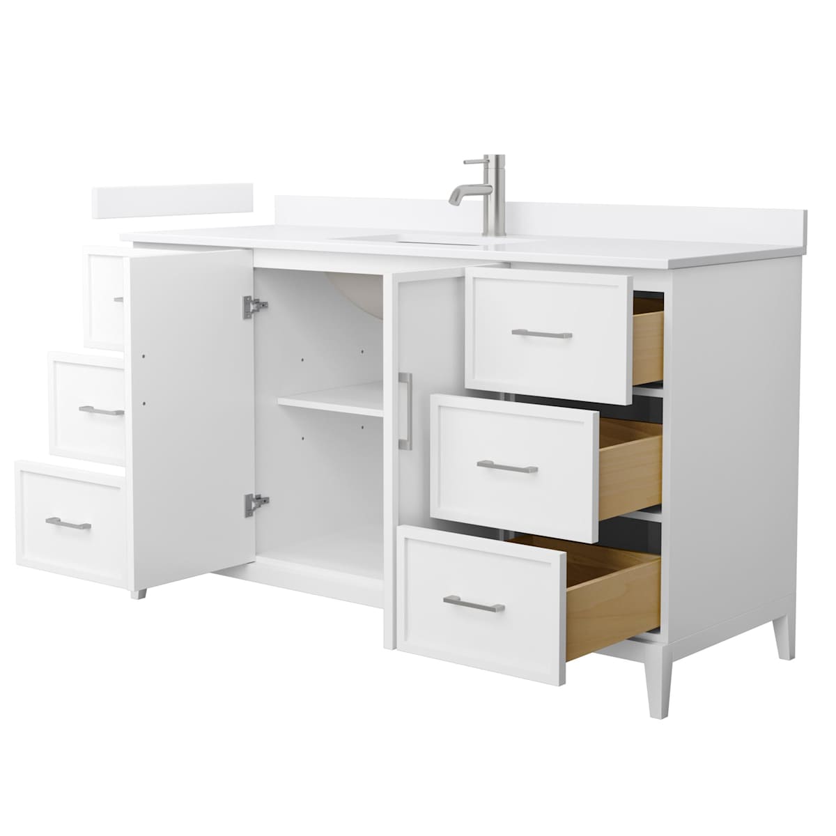 Elan 60" Free Standing Single Basin Vanity Set with Cabinet and Cultured Marble Vanity Top