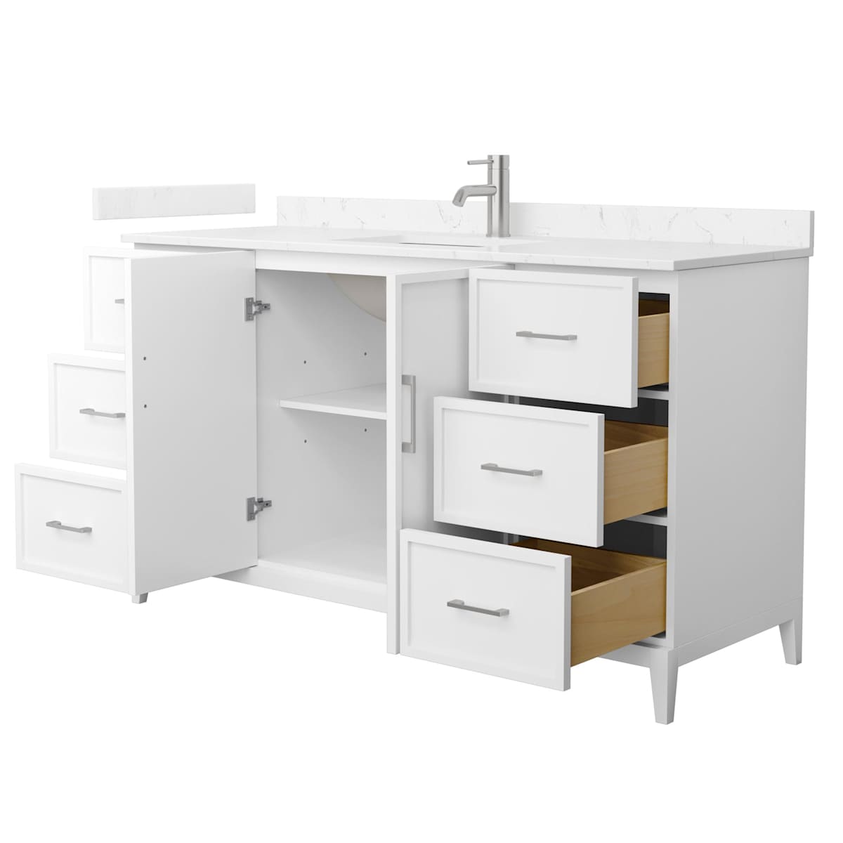 Elan 60" Free Standing Single Basin Vanity Set with Cabinet and Cultured Marble Vanity Top