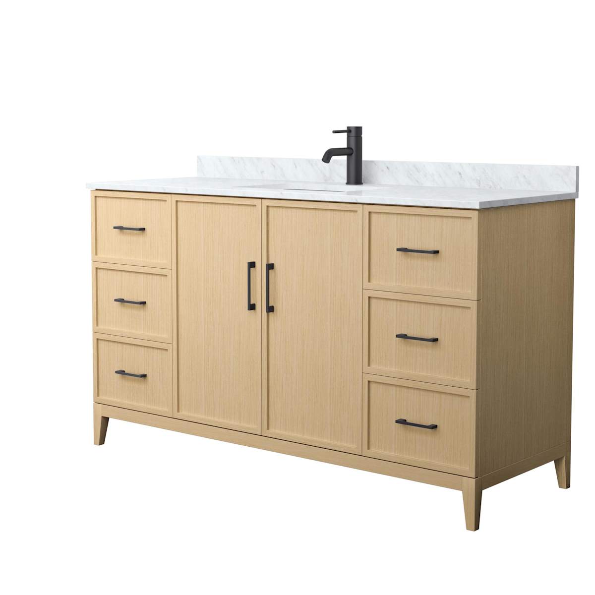 Elan 60" Free Standing Single Basin Vanity Set with Cabinet and Marble Vanity Top