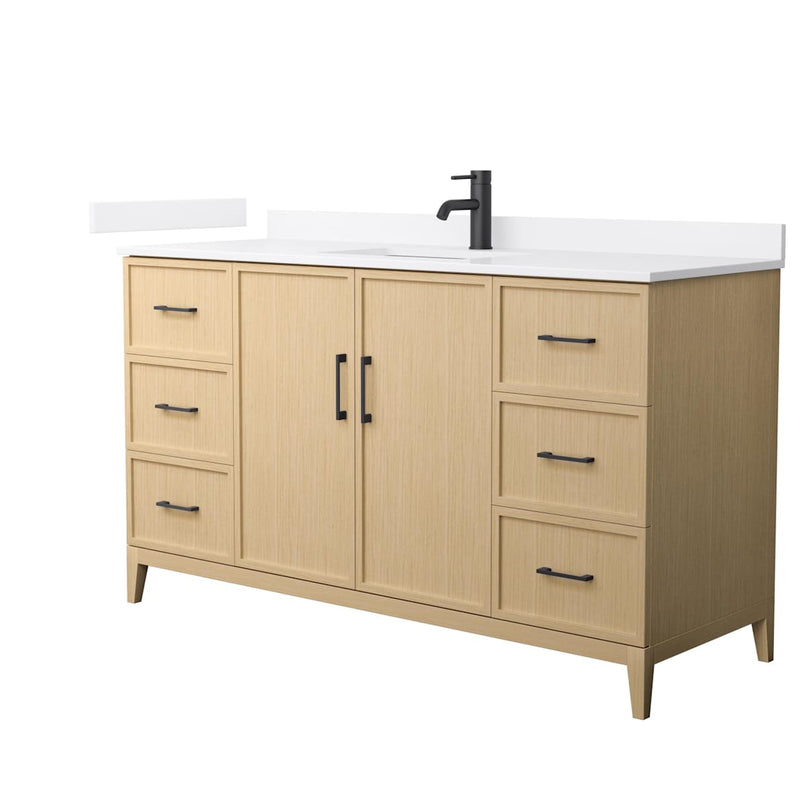 Elan 60" Free Standing Single Basin Vanity Set with Cabinet and Quartz Vanity Top - image 1