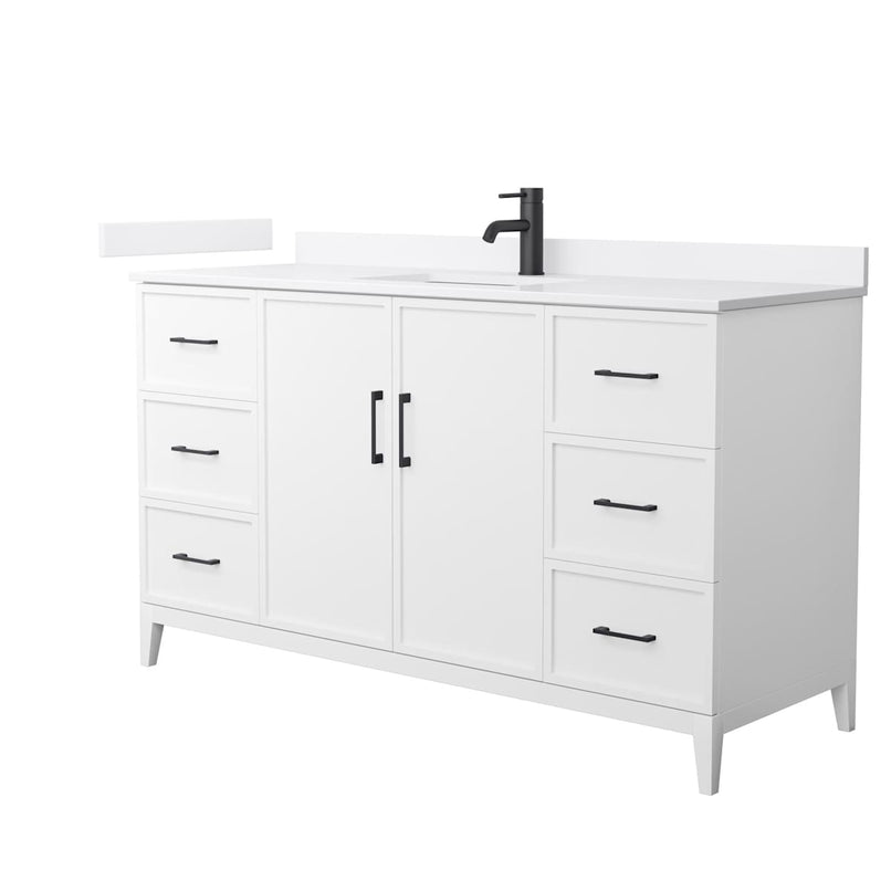Elan 60" Free Standing Single Basin Vanity Set with Cabinet and Cultured Marble Vanity Top - image 1